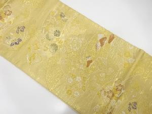 地紙に花模様織り出し袋帯